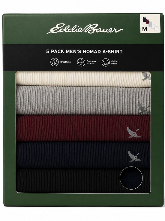 Eddie Bauer Other - Eddie Bauer Men's Nomad 5 Pack Ribbed Tank Undershirts Cotton Blend Medium Multi
